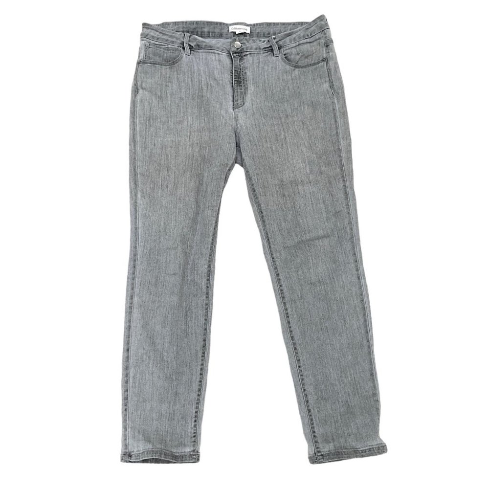 Coldwater Creek Womans Gray Denim Jeans Size 16 Mid Rise‎